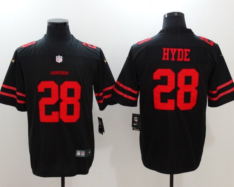 Men's San Francisco 49ers Carlos Hyde #28 Black Jersey
