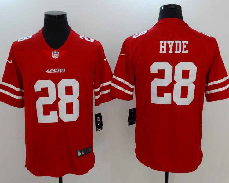 Men's San Francisco 49ers Carlos Hyde #28 Red Jersey