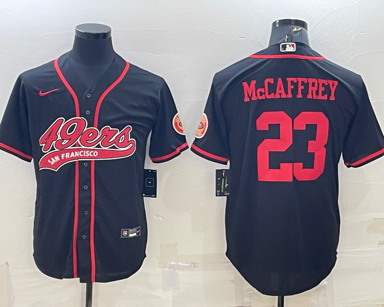 Men's San Francisco 49ers Christian McCaffrey #23 Black Jersey Joint Edition