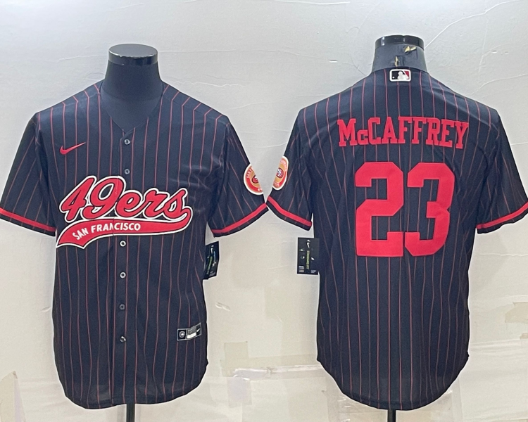 Men's San Francisco 49ers Christian McCaffrey #23 Black Jersey Joint Edition