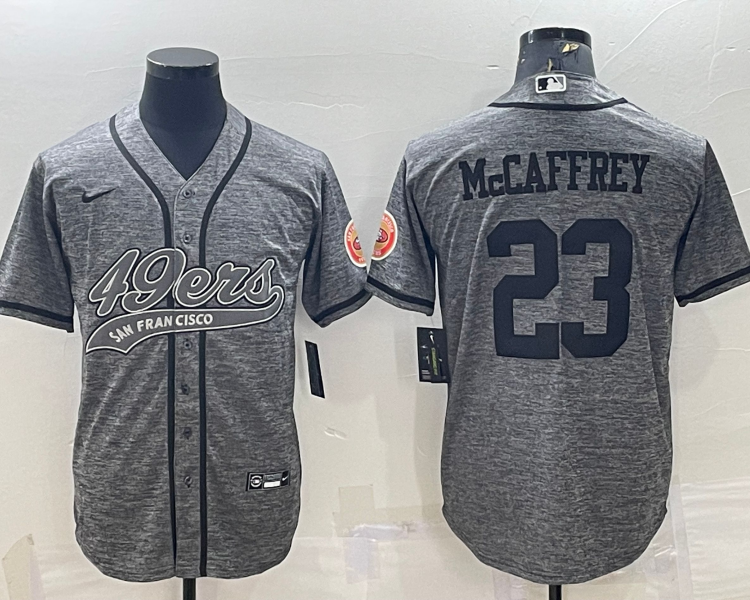 Men's San Francisco 49ers Christian McCaffrey #23 Grey Jersey Joint Edition