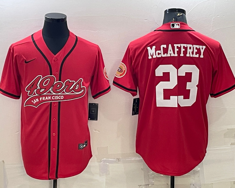 Men's San Francisco 49ers Christian McCaffrey #23 Red Jersey Joint Edition