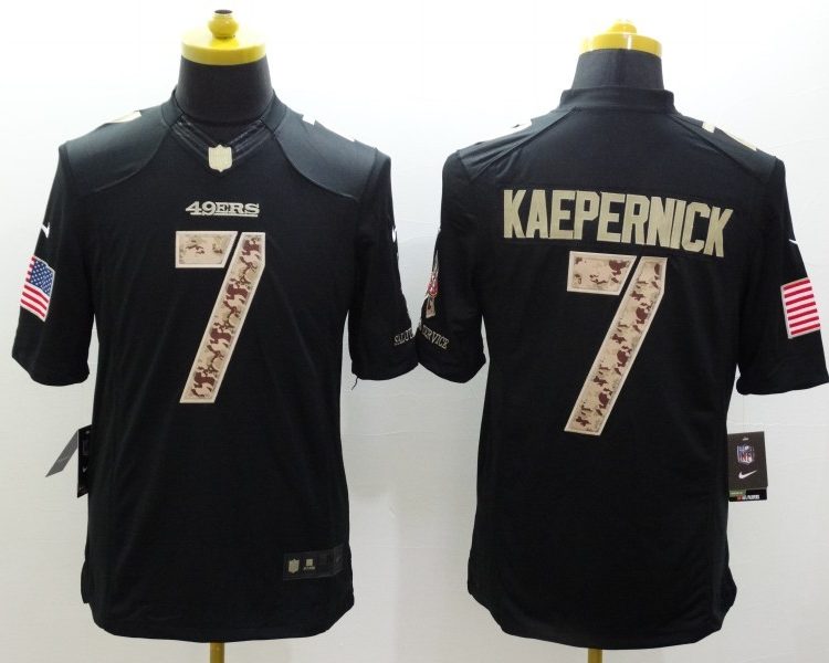 Men's San Francisco 49ers Colin Kaepernick #7 Black Alternate Jersey