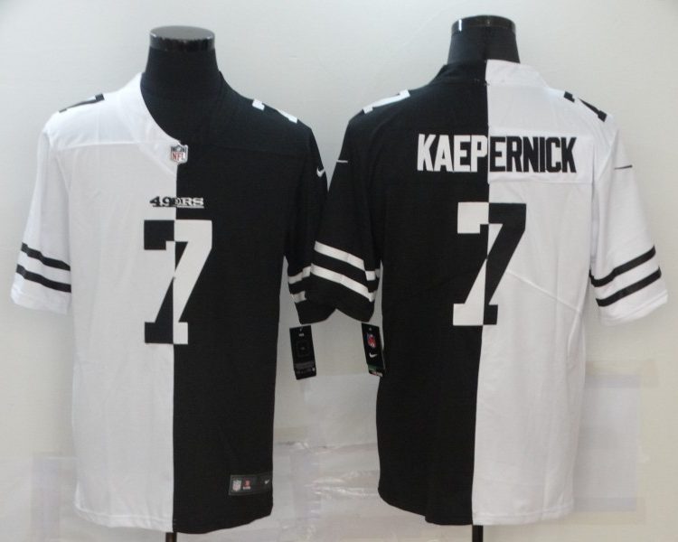 Men's San Francisco 49ers Colin Kaepernick #7 Black/White Jersey