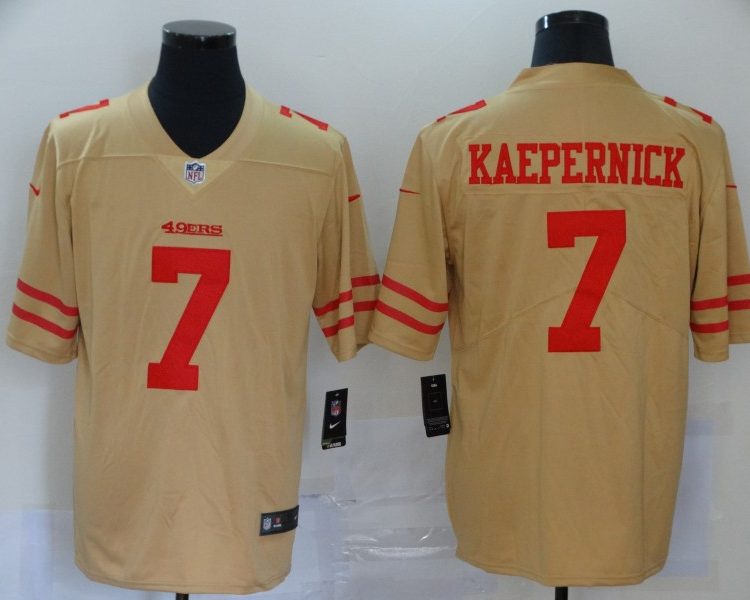 Men's San Francisco 49ers Colin Kaepernick #7 Gold Inverted Legend Jersey
