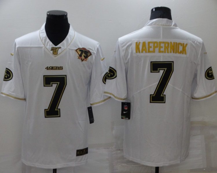 Men's San Francisco 49ers Colin Kaepernick #7 White 75th Anniversary Jersey
