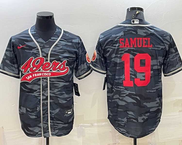 Men's San Francisco 49ers Deebo Samuel #19 Grey Camouflage Jersey Joint Edition