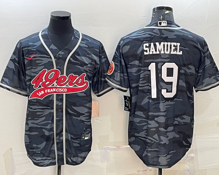 Men's San Francisco 49ers Deebo Samuel #19 Grey Camouflage Jersey Joint Edition