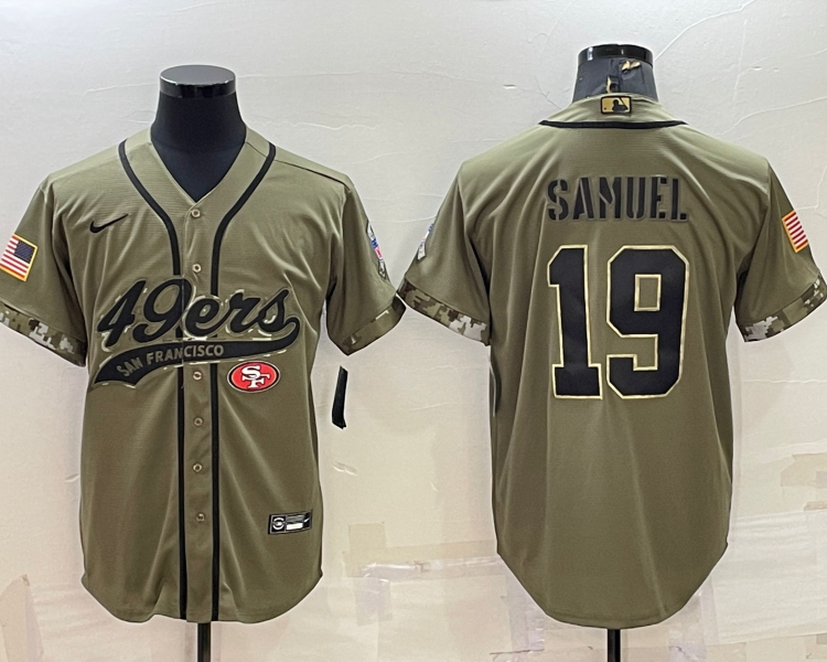 Men's San Francisco 49ers Deebo Samuel #19 Olive 2022 Salute To Service Retired Limited Jersey Joint Edition