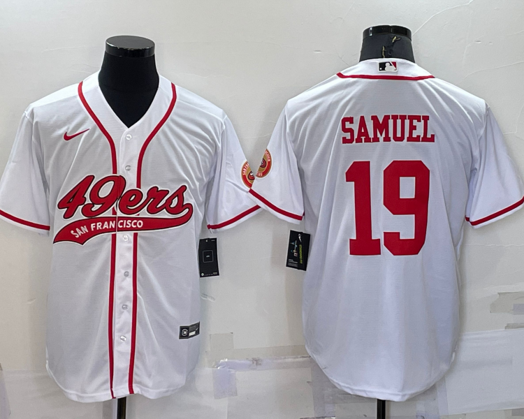 Men's San Francisco 49ers Deebo Samuel #19 White Jersey Joint Edition