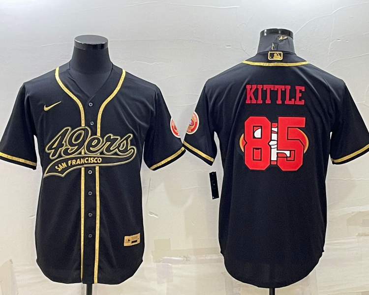 Men's San Francisco 49ers George Kittle #85 Black Jersey Joint Edition