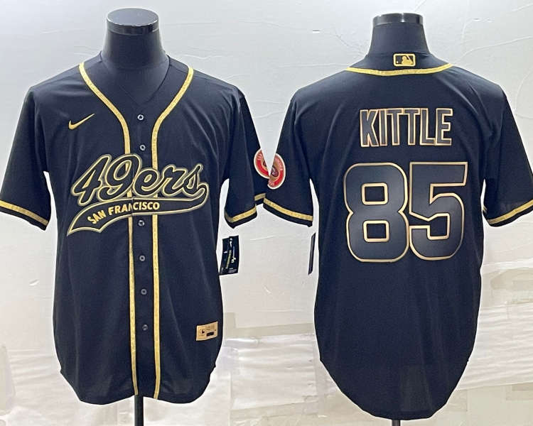 Men's San Francisco 49ers George Kittle #85 Black Jersey Joint Edition