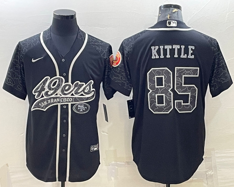 Men's San Francisco 49ers George Kittle #85 Black Retired RFLCTV Limited Jersey Joint Edition