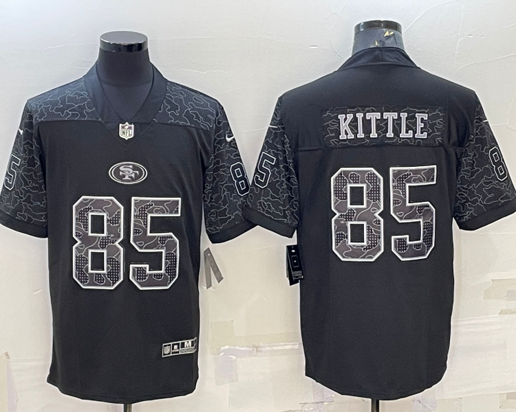 Men's San Francisco 49ers George Kittle #85 Black Retired RFLCTV Limited Jersey