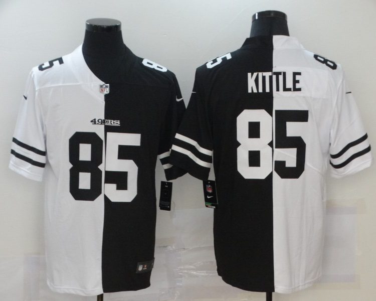 Men's San Francisco 49ers George Kittle #85 Black/White Jersey