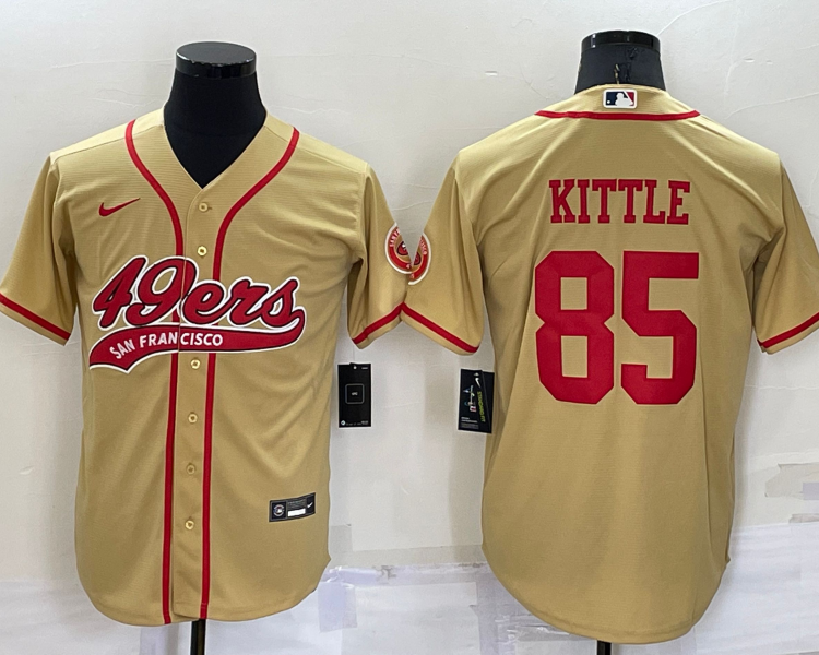 Men's San Francisco 49ers George Kittle #85 Gold Jersey Joint Edition