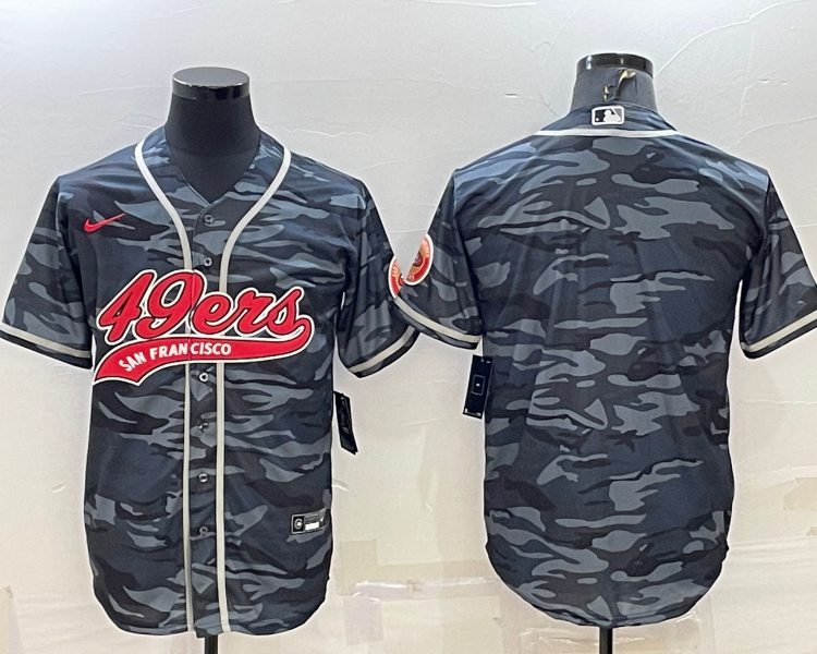 Men's San Francisco 49ers Grey Camouflage Blank Jersey