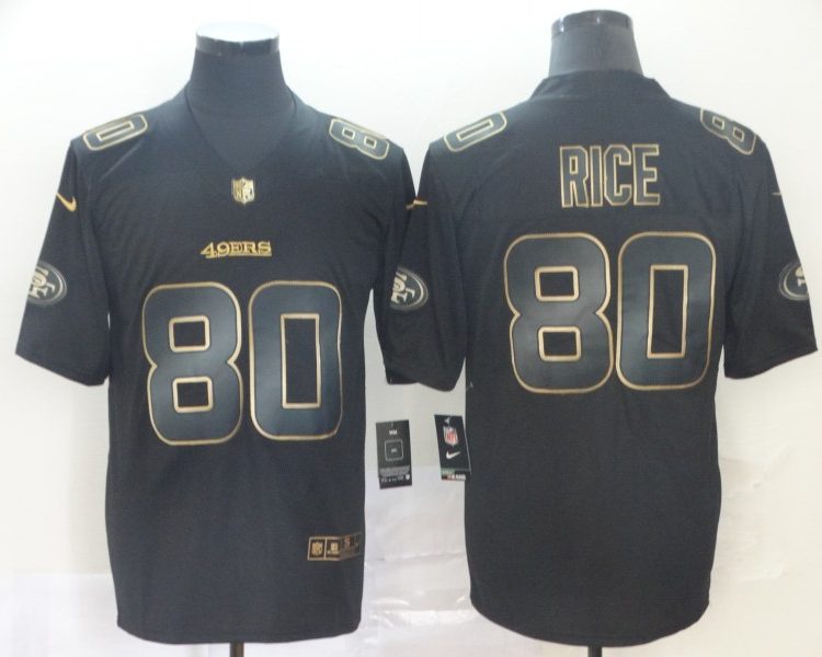 Men's San Francisco 49ers Jerry Rice #80 Black Alternate Jersey