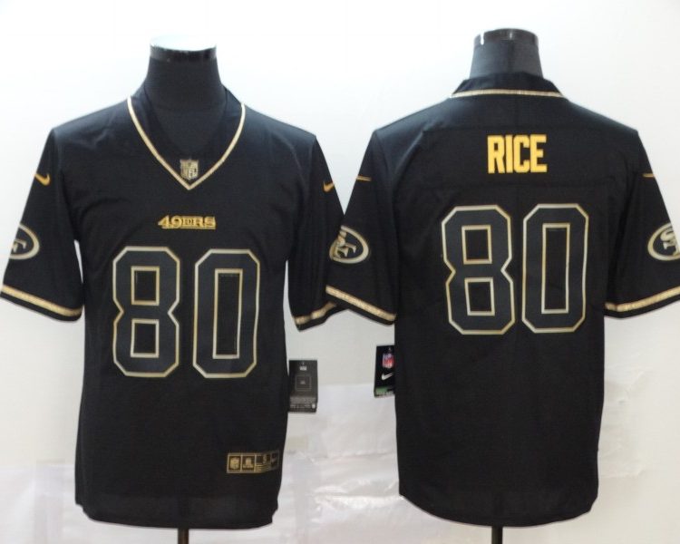 Men's San Francisco 49ers Jerry Rice #80 Black Authentic Jersey