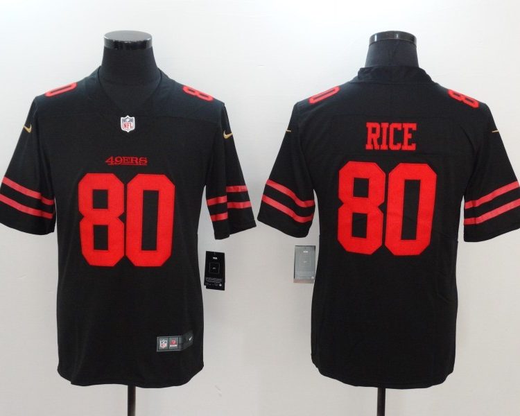 Men's San Francisco 49ers Jerry Rice #80 Black Jersey