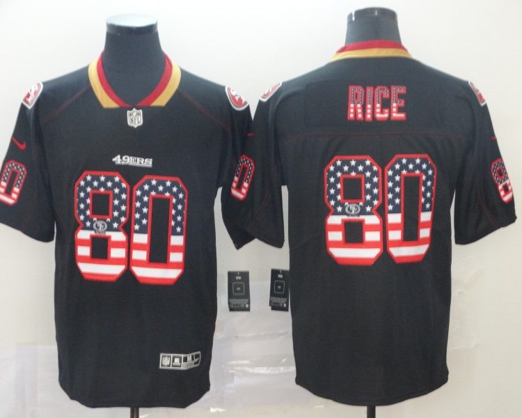 Men's San Francisco 49ers Jerry Rice #80 Black Jersey