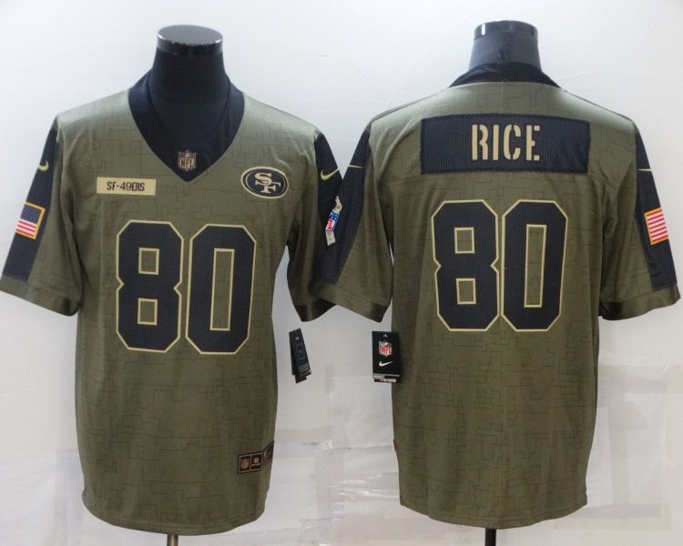 Men's San Francisco 49ers Jerry Rice #80 Brown Jersey