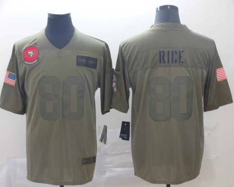 Men's San Francisco 49ers Jerry Rice #80 Brown Jersey