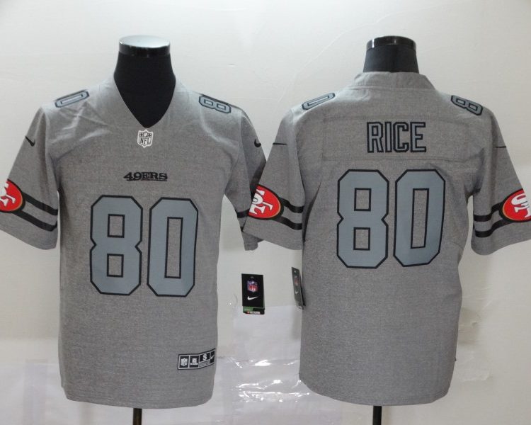 Men's San Francisco 49ers Jerry Rice #80 Gray Jersey