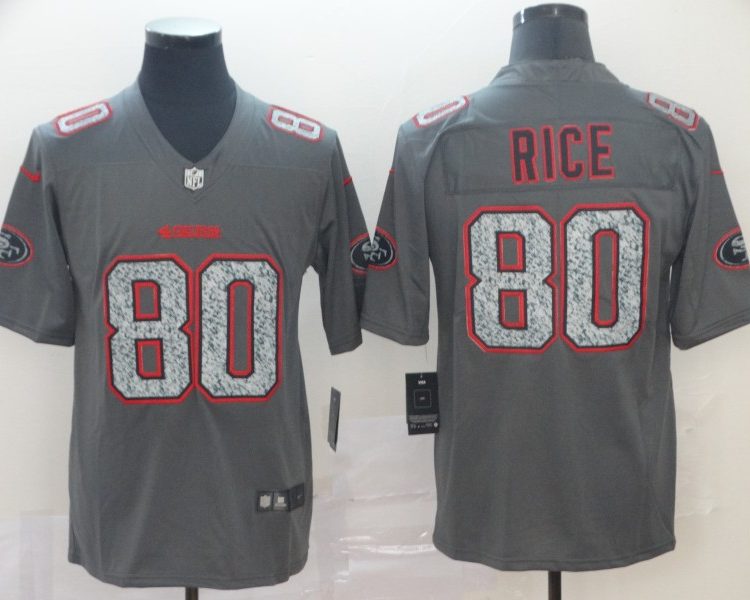 Men's San Francisco 49ers Jerry Rice #80 Gray Jersey