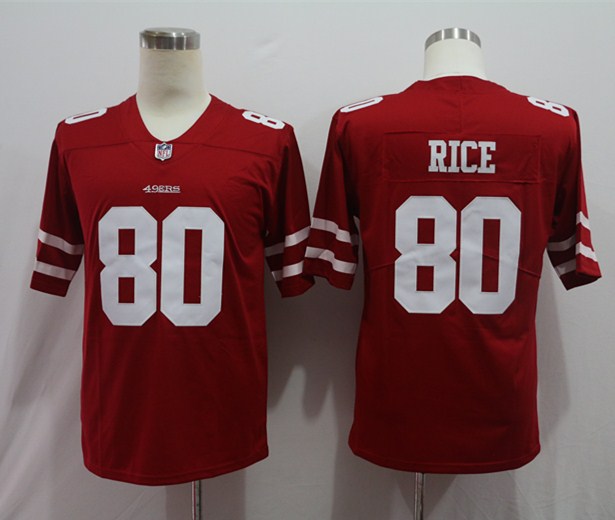 Men's San Francisco 49ers Jerry Rice #80 Red Jersey