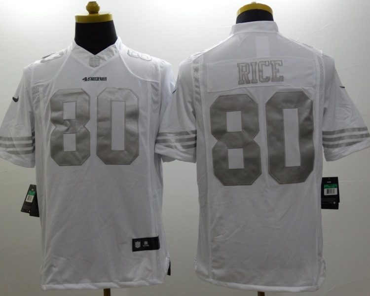 Men's San Francisco 49ers Jerry Rice #80 White Alternate Jersey