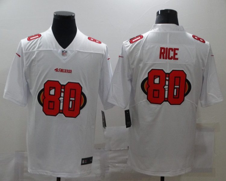 Men's San Francisco 49ers Jerry Rice #80 White Authentic Jersey