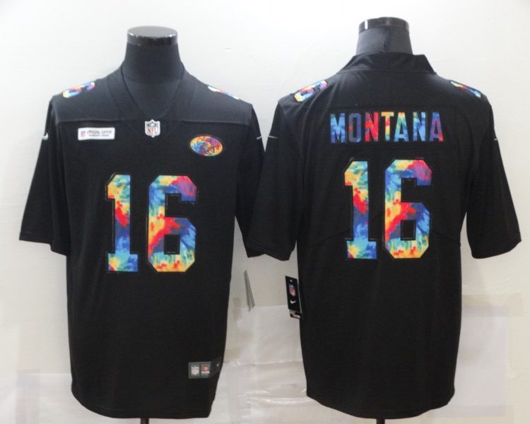 Men's San Francisco 49ers Joe Montana #16 Black Jersey