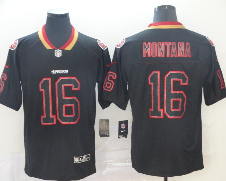 Men's San Francisco 49ers Joe Montana #16 Black Jersey