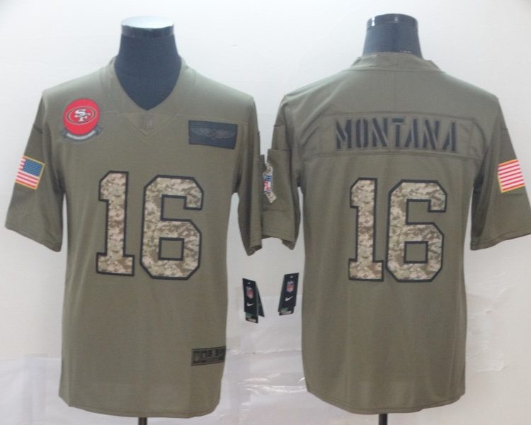 Men's San Francisco 49ers Joe Montana #16 Brown Jersey