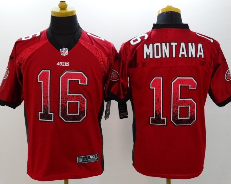 Men's San Francisco 49ers Joe Montana #16 Red Authentic Jersey