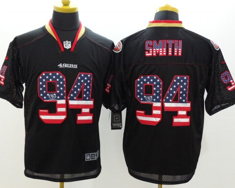Men's San Francisco 49ers Justin Smith #94 Black Jersey