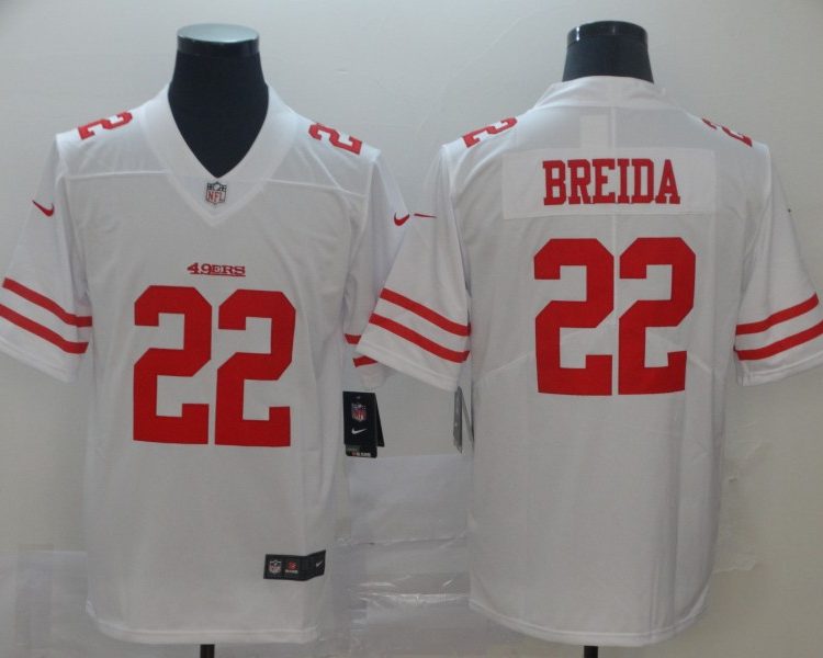 Men's San Francisco 49ers Matt Breida #22 White Jersey