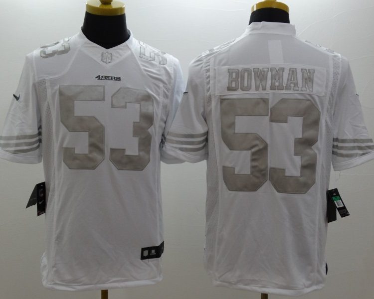 Men's San Francisco 49ers Navoro Bowman #53 White Jersey