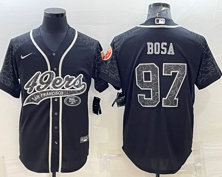 Men's San Francisco 49ers Nick Bosa #97 Black Retired RFLCTV Limited Jersey Joint Edition