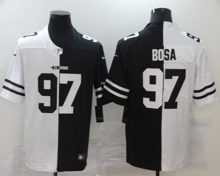 Men's San Francisco 49ers Nick Bosa #97 Black/White Jersey