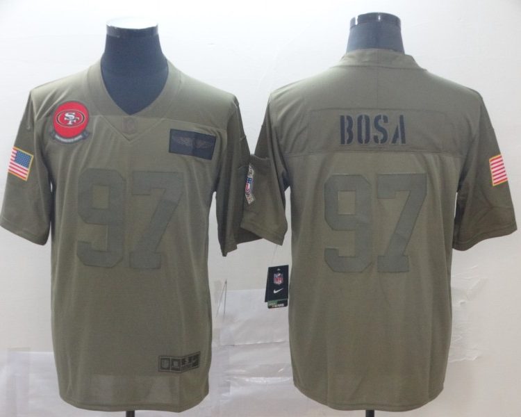 Men's San Francisco 49ers Nick Bosa #97 Brown Authentic Jersey