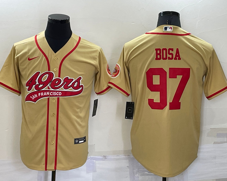 Men's San Francisco 49ers Nick Bosa #97 Gold Jersey Joint Edition