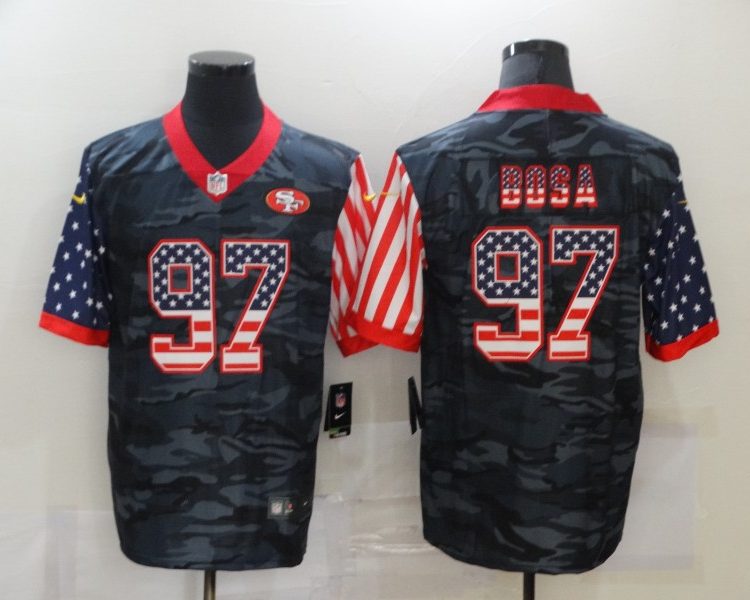 Men's San Francisco 49ers Nick Bosa #97 Gray Camouflage Jersey