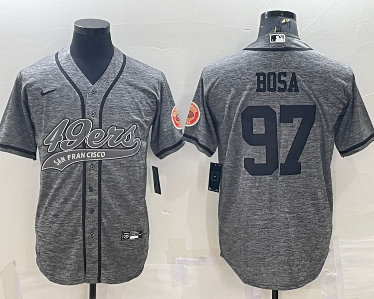 Men's San Francisco 49ers Nick Bosa #97 Gray Jersey Joint Edition