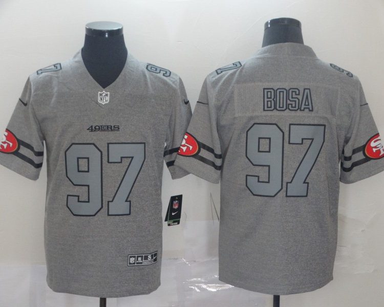 Men's San Francisco 49ers Nick Bosa #97 Gray Jersey