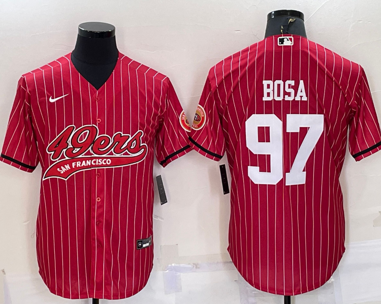 Men's San Francisco 49ers Nick Bosa #97 Red Jersey Joint Edition