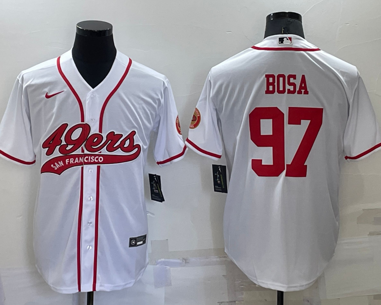 Men's San Francisco 49ers Nick Bosa #97 White Jersey Joint Edition