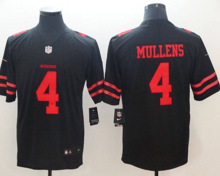 Men's San Francisco 49ers Nick Mullens #4 Black Jersey