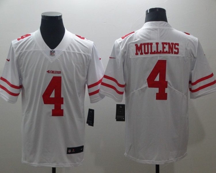 Men's San Francisco 49ers Nick Mullens #4 White Jersey